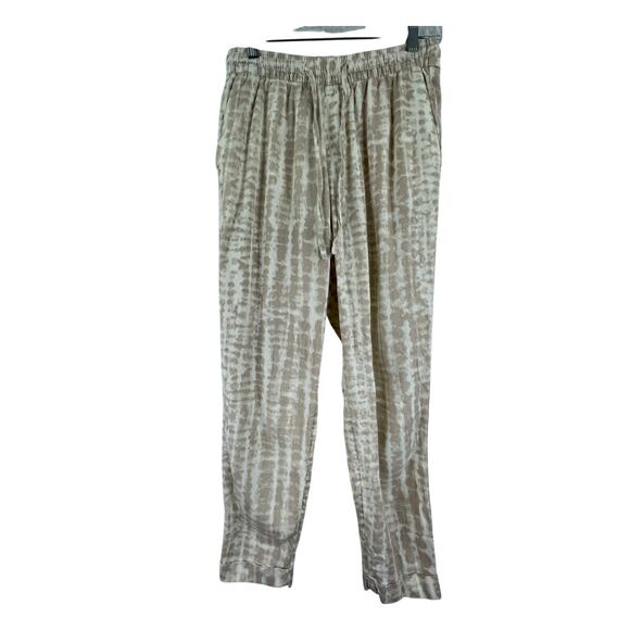 Old Navy Cream Ivory Tie Dye Tapered Pants Women's XS Linen Blend - Picture 1 of 15